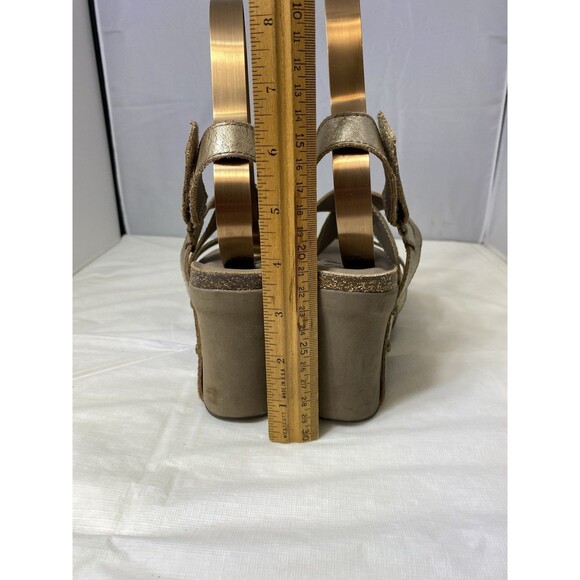 OTBT Women's Sandals Size 6.5 Pewter Brown Leather Platform Strappy "Sail" - Picture 4 of 8